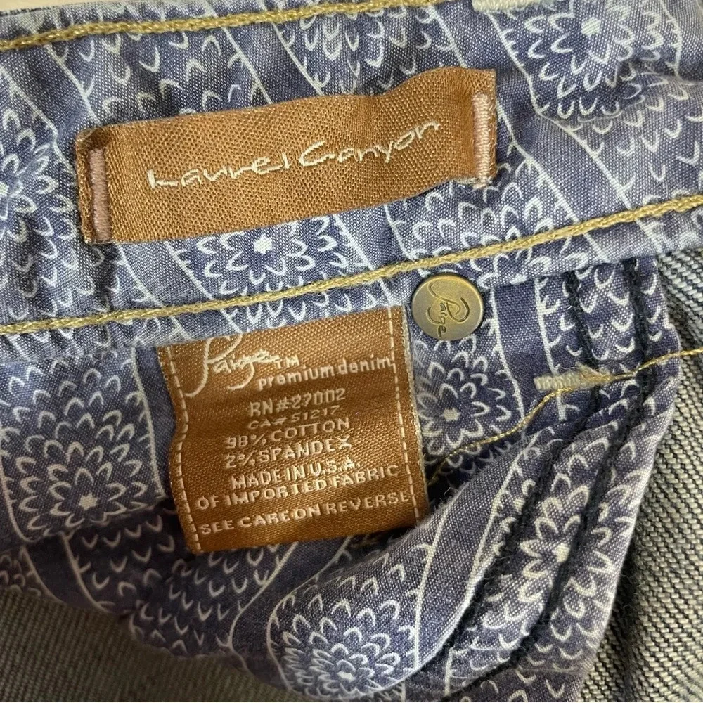 Paige Laurel Canyon low rise cropped capris women’s 27 embellished pockets
